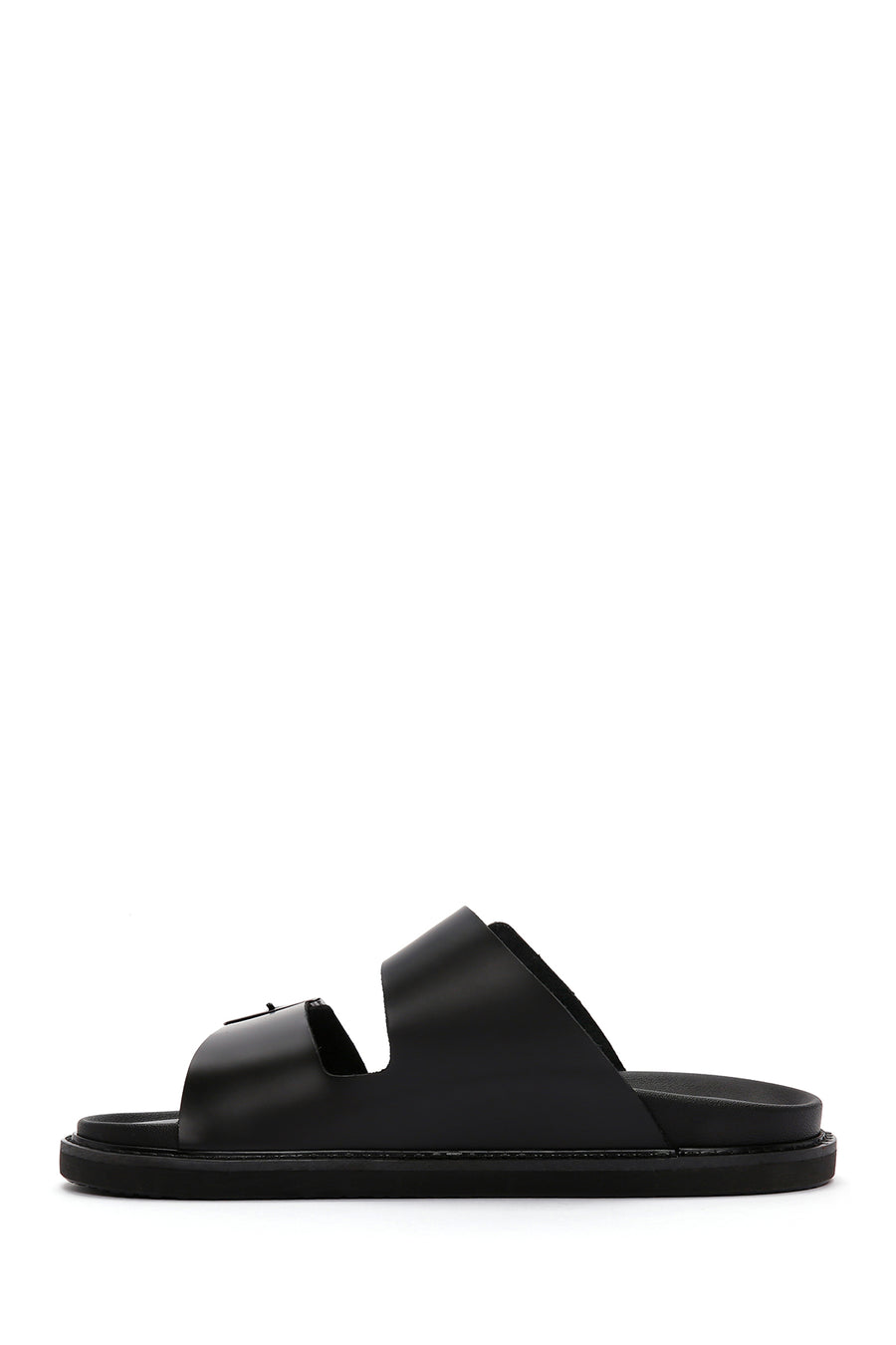 Men's Black Leather Slippers