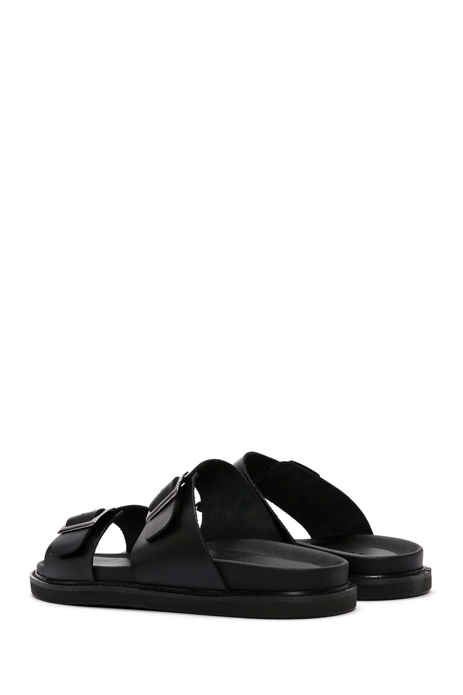 Men's Black Leather Slippers