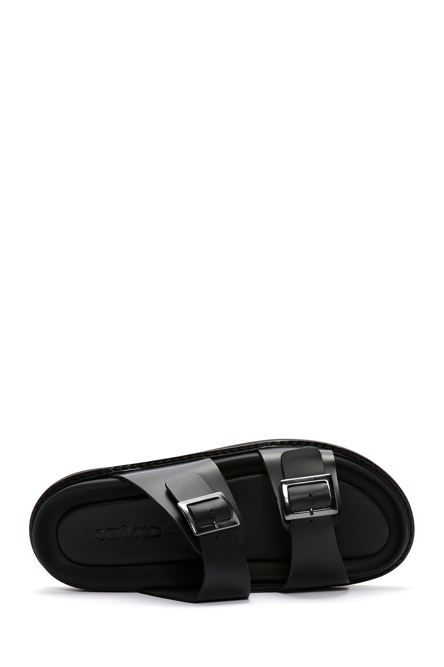Men's Black Leather Slippers
