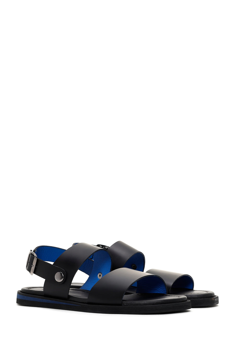 Men's Black Leather Sandals