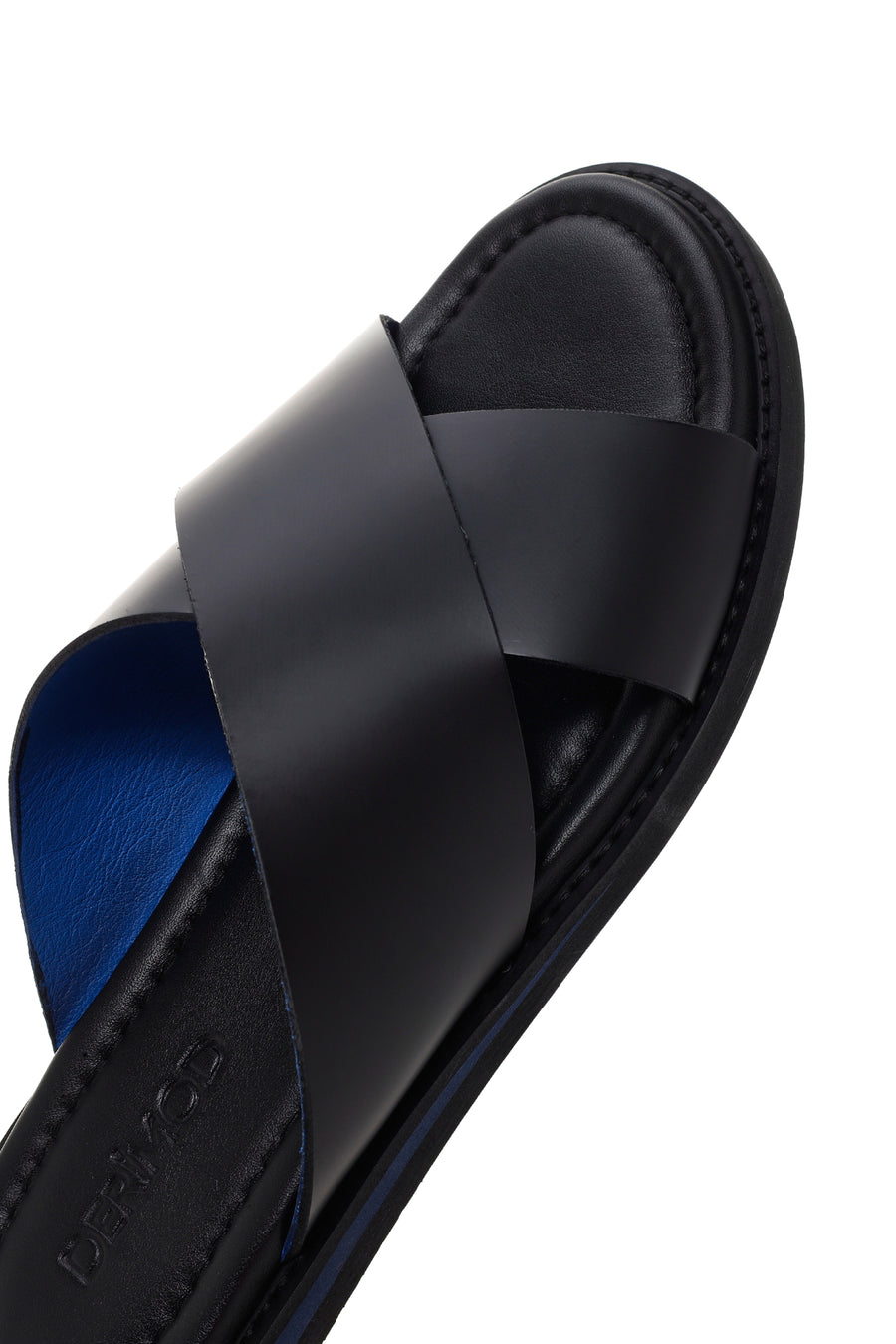 Men's Black Leather Slippers