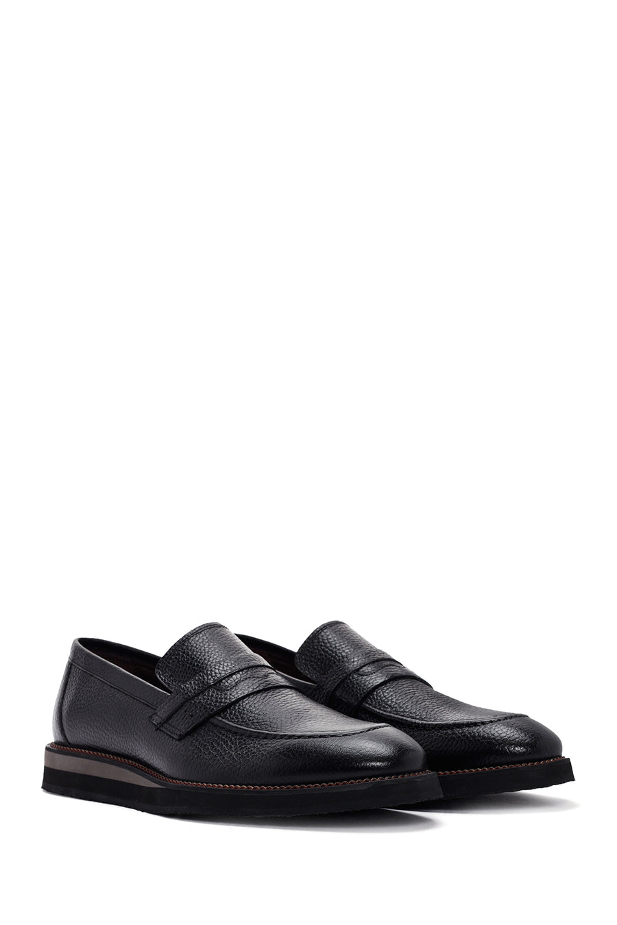 Men's Black Leather Casual Loafer