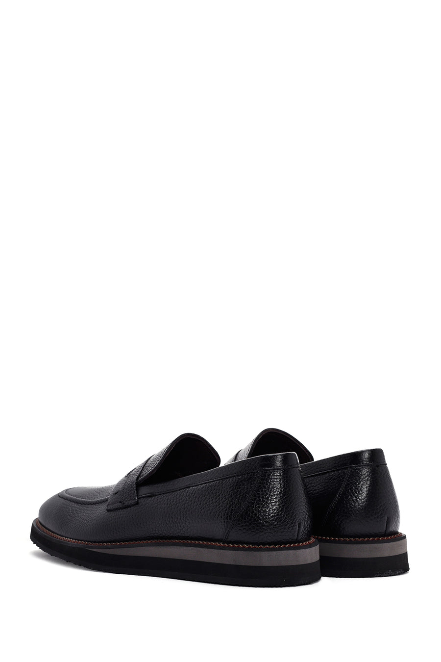 Men's Black Leather Casual Loafer