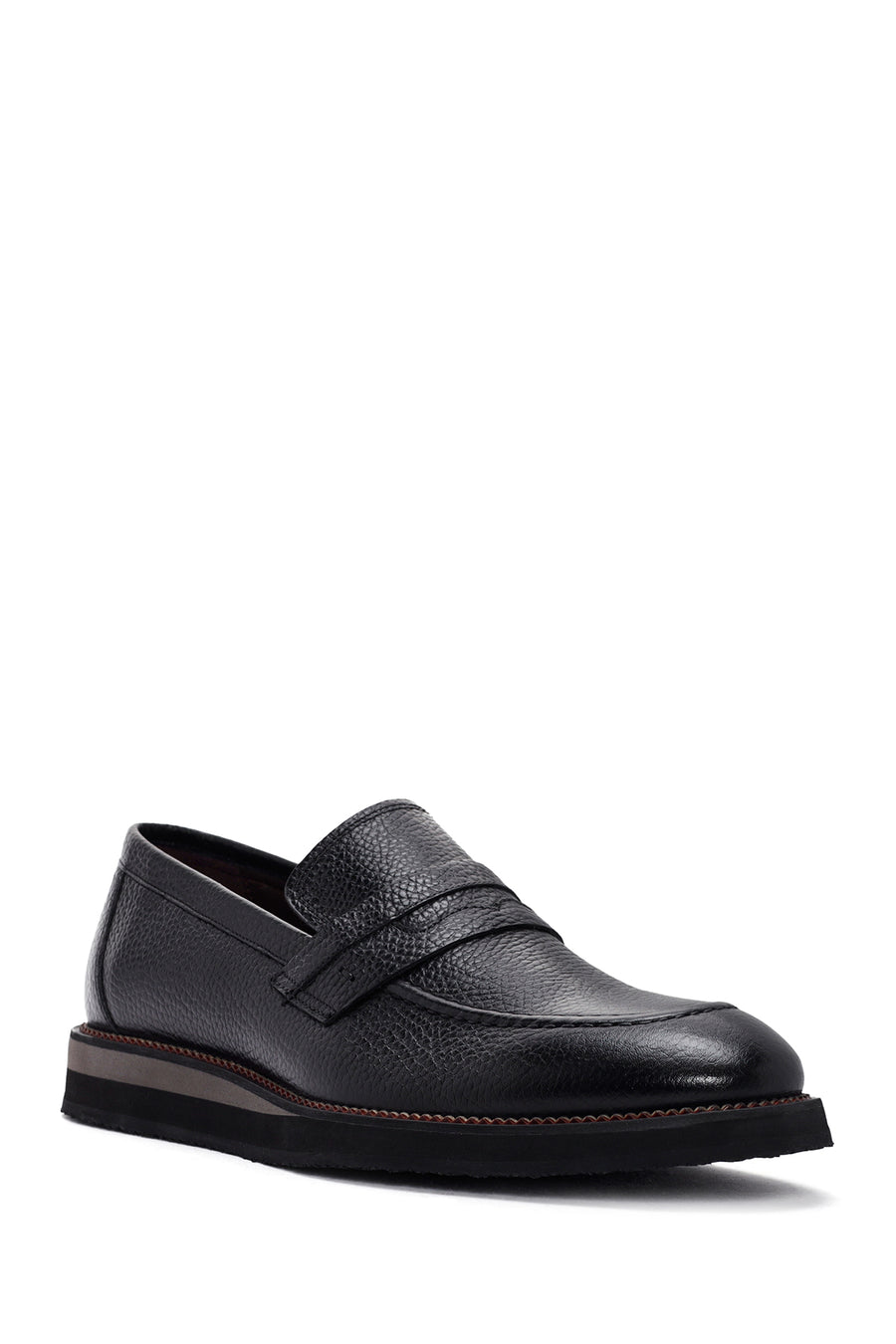 Men's Black Leather Casual Loafer