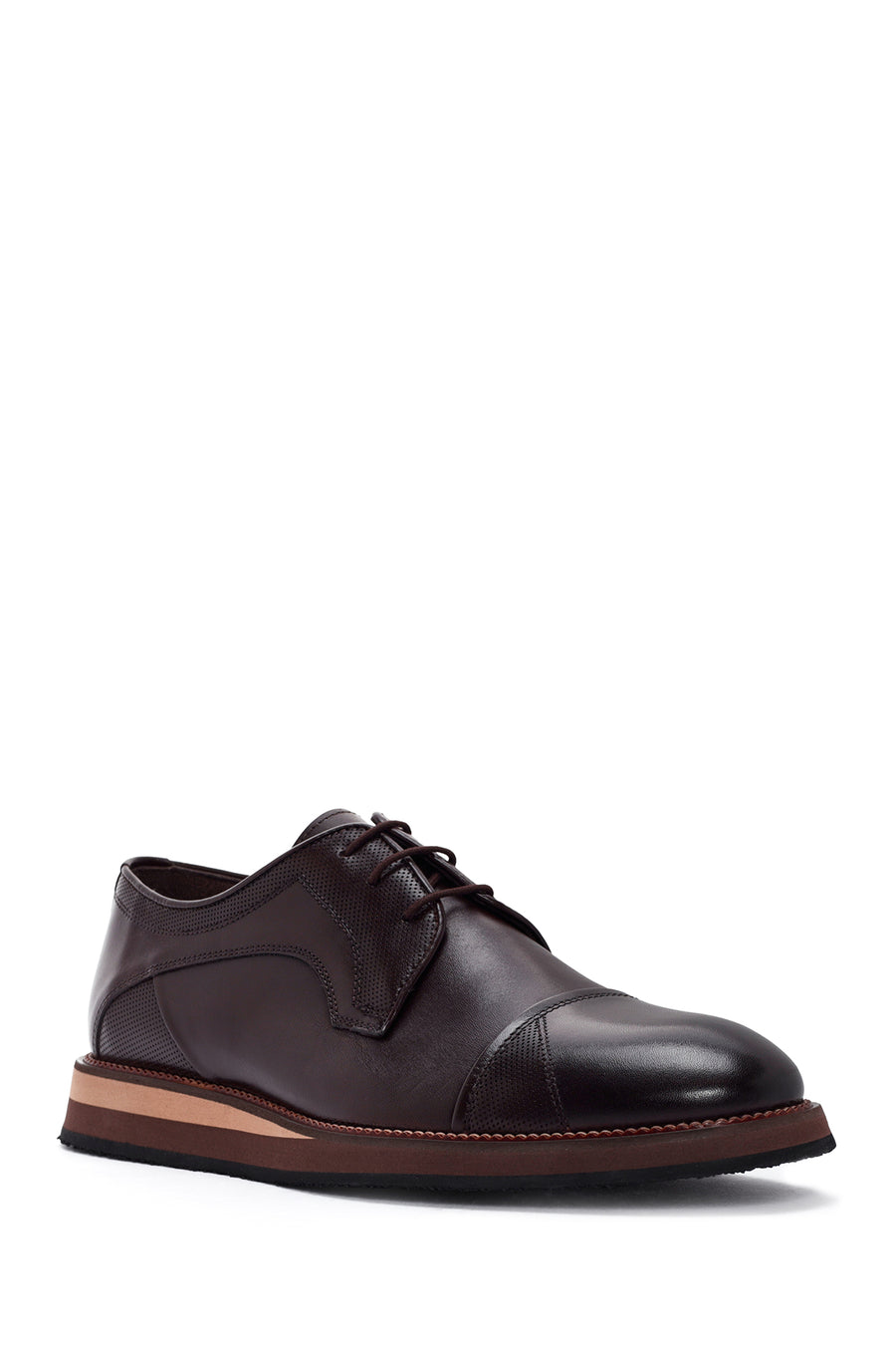 Men's Brown Lace-up Leather Casual Shoes