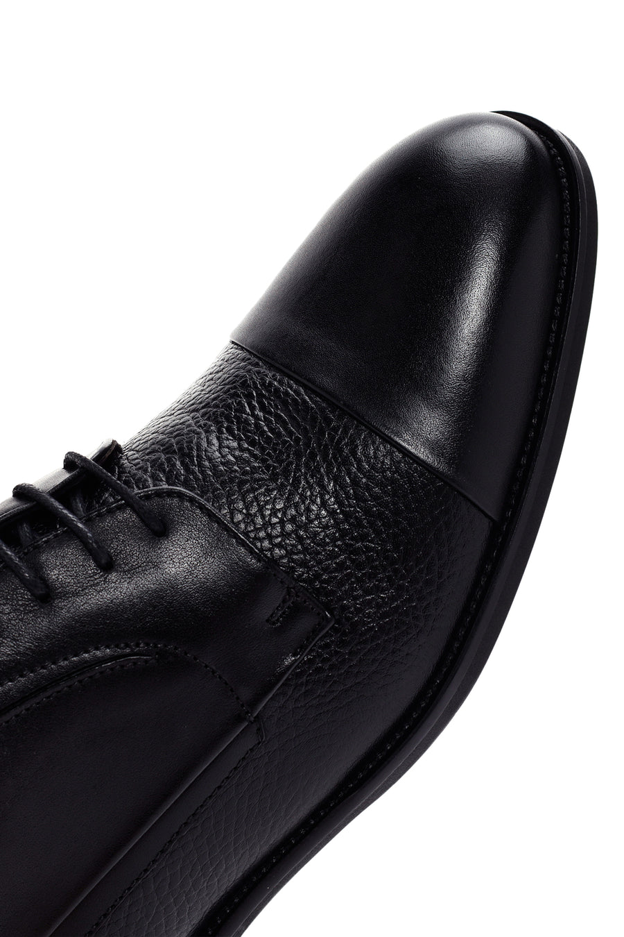 Men's Black Laced Leather Classic Shoes
