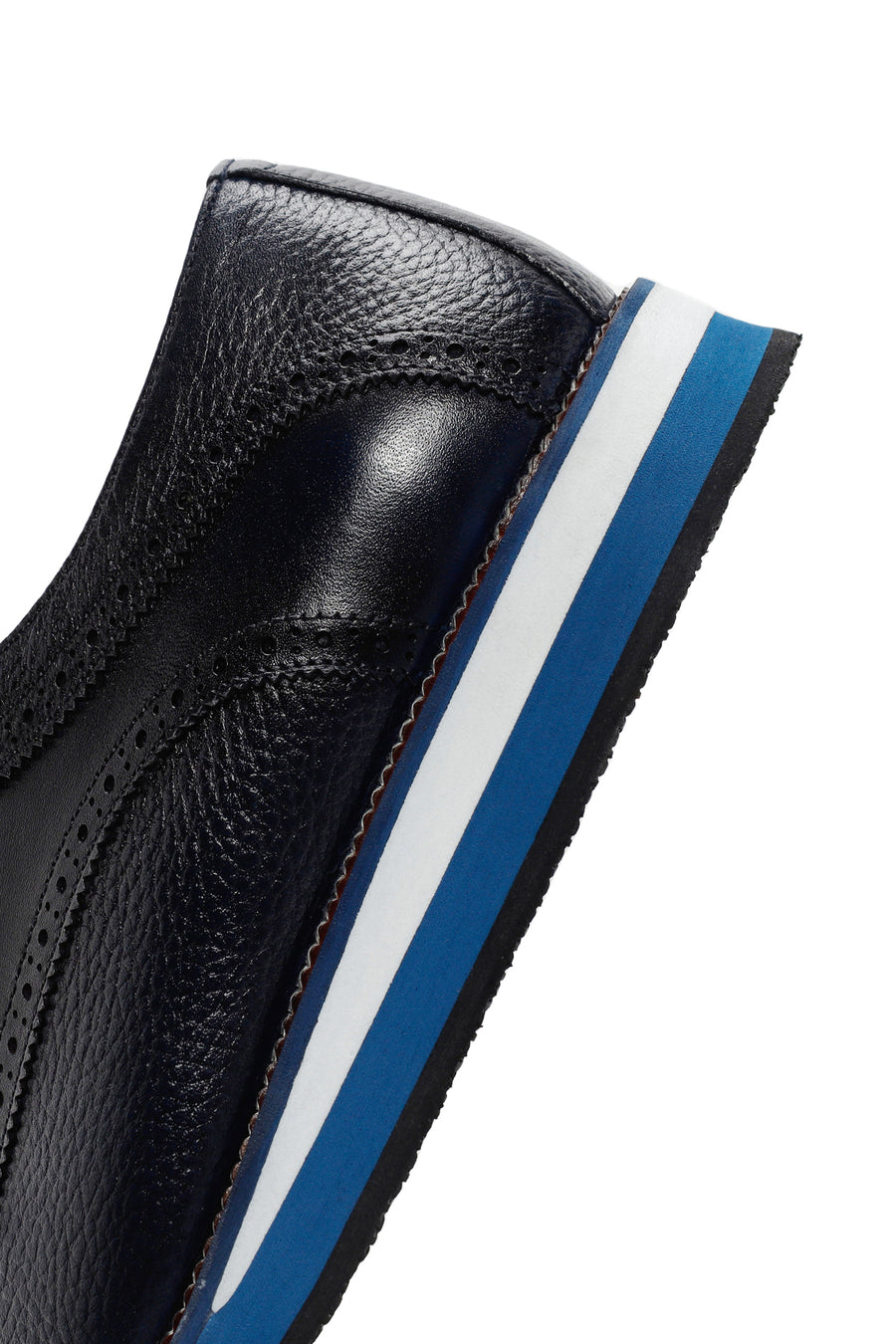 Men's Navy Blue Lace-up Leather Casual Shoes