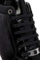Men's Black Lace-up Patent Leather Sneaker | Derimod