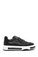 Men's Black Thick Sole Lace Up Leather Sneaker | Derimod