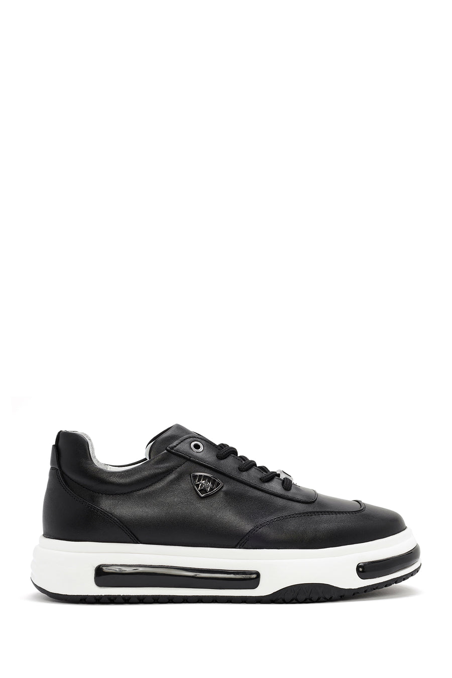 Men's Black Thick Sole Lace Up Leather Sneaker 24SFD629318 | Derimod