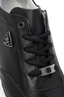 Men's Black Thick Sole Lace Up Leather Sneaker | Derimod