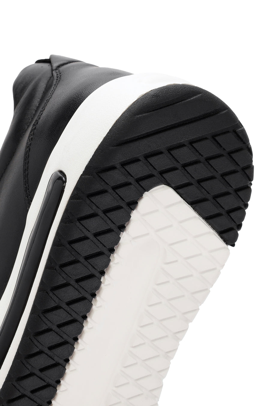 Men's Black Thick Sole Lace Up Leather Sneaker