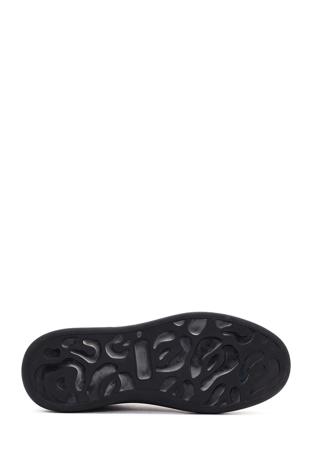 Erkek Siyah Bağcıklı Rugan Deri Sneaker
