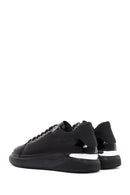 Men's Black Lace-up Patent Leather Sneaker | Derimod