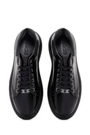 Men's Black Lace-up Patent Leather Sneaker | Derimod