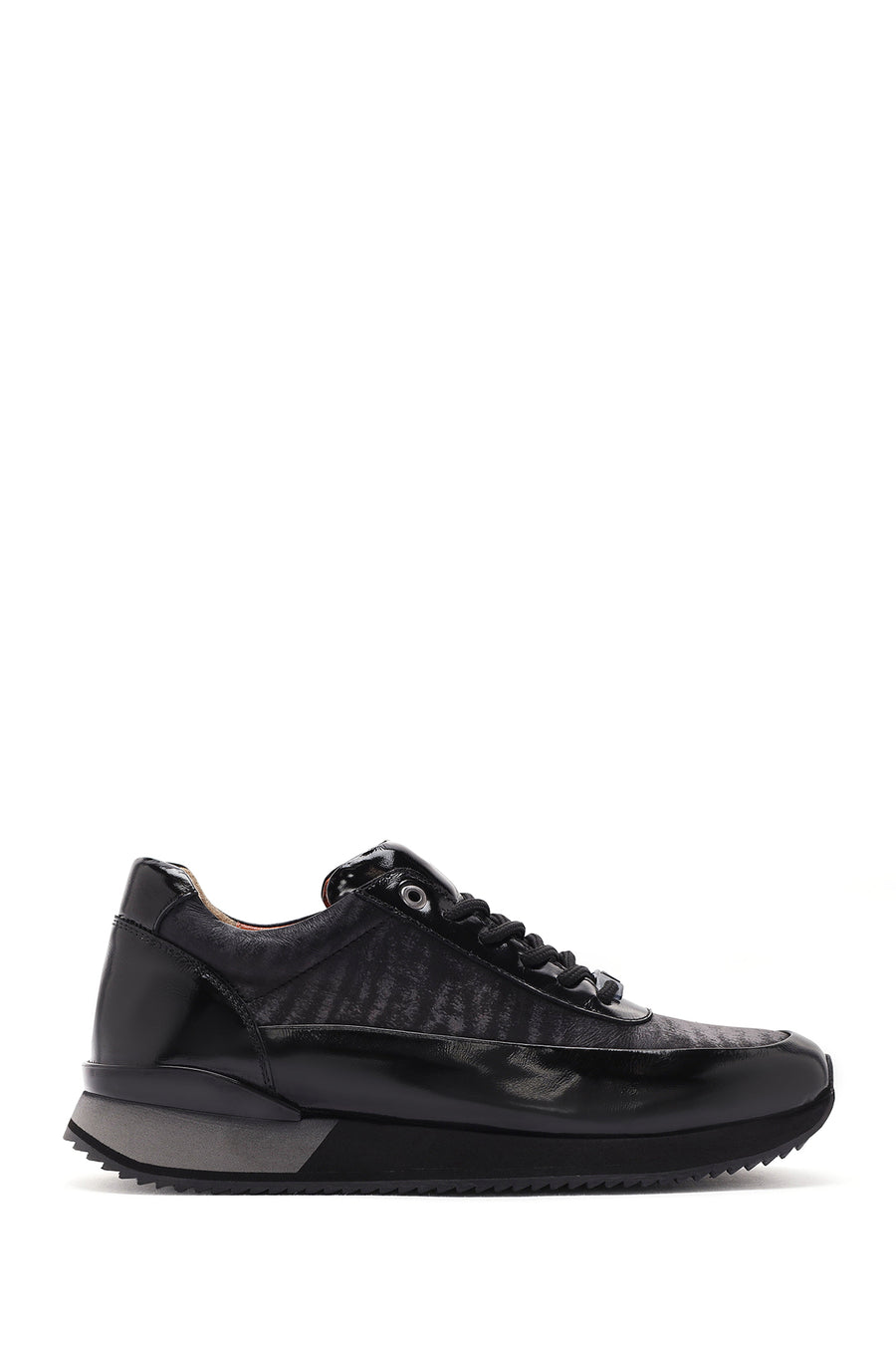 Men's Black Lace-up Leather Sneaker 24SFD629814 | Derimod