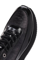Men's Black Lace-up Leather Sneaker | Derimod