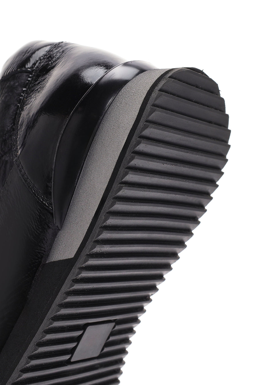 Men's Black Lace-up Leather Sneaker