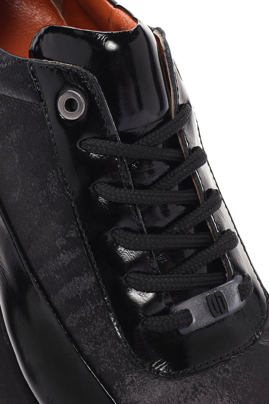 Men's Black Lace-up Leather Sneaker