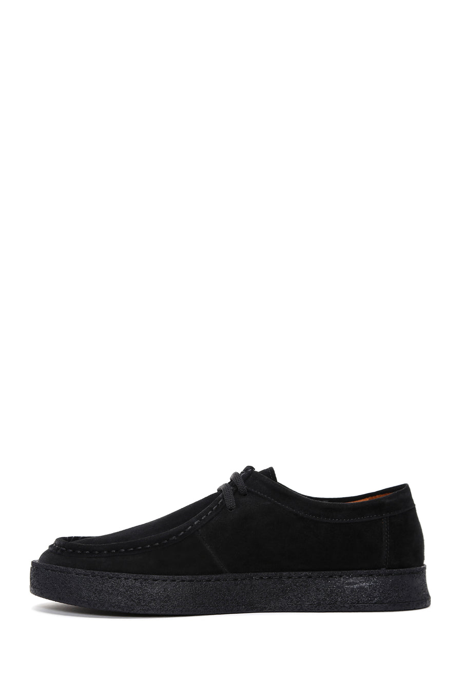 Men's Black Lace-Up Suede Leather Casual Shoes