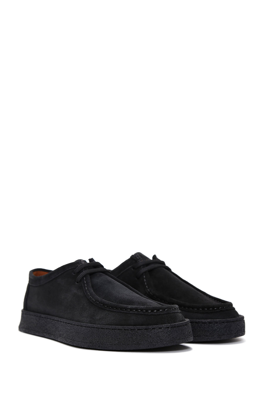Men's Black Lace-Up Suede Leather Casual Shoes