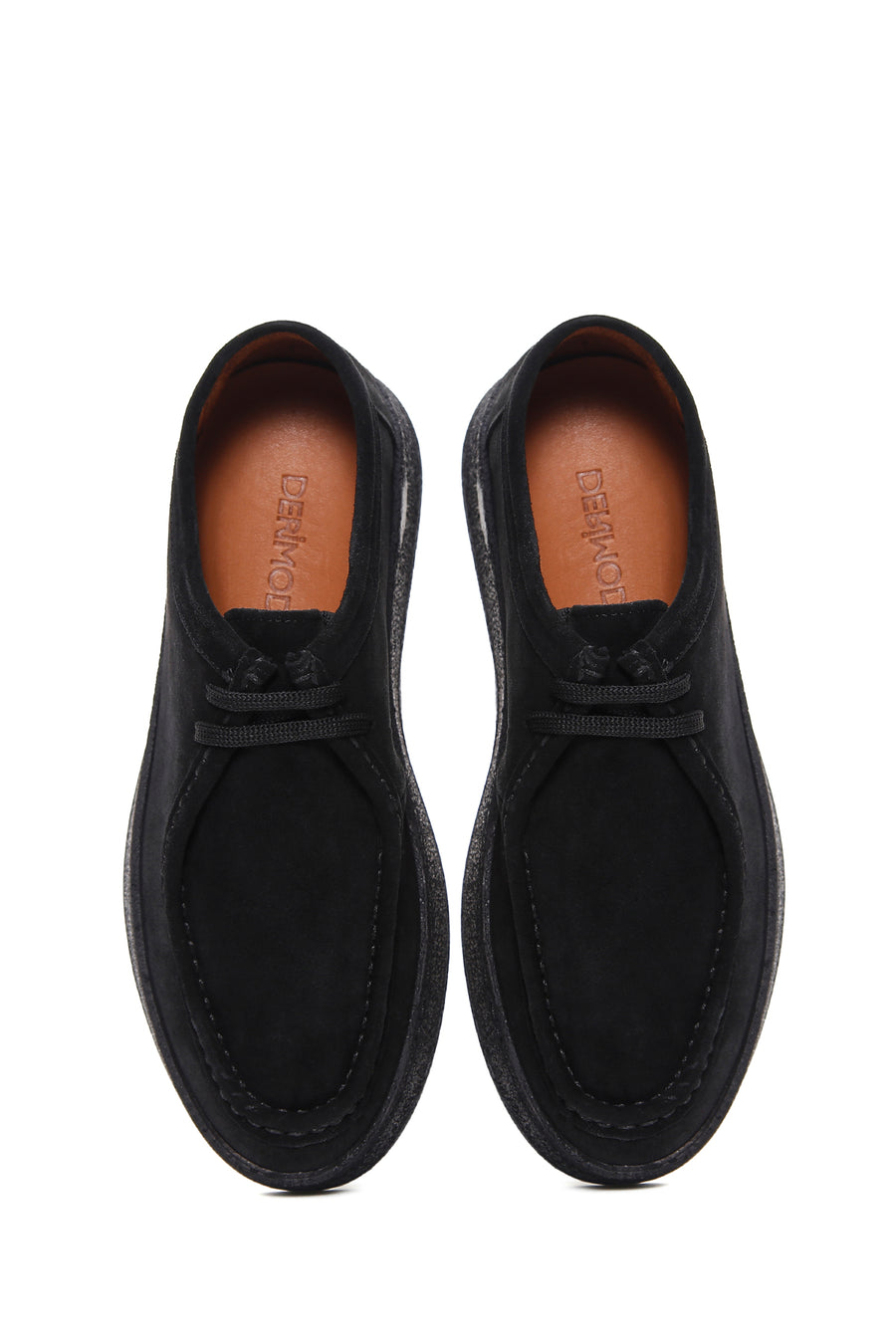 Men's Black Lace-Up Suede Leather Casual Shoes