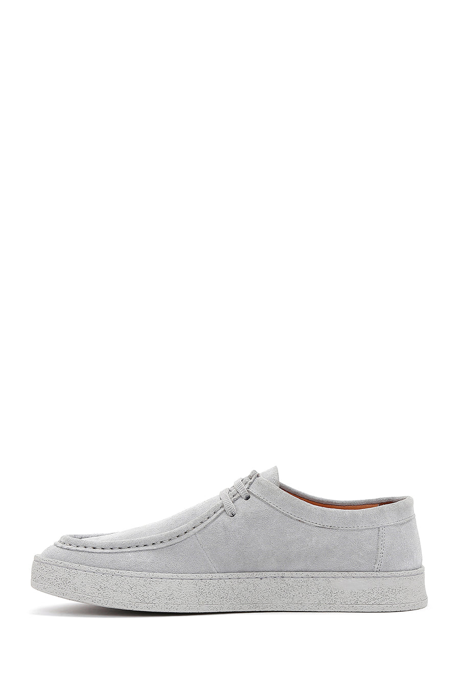 Men's Gray Lace-up Suede Leather Casual Shoes