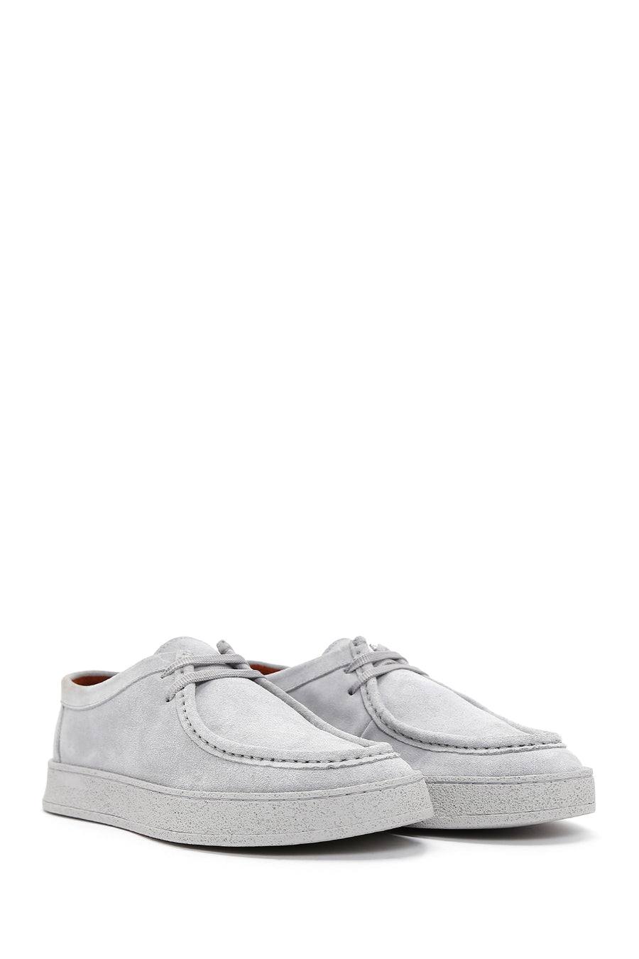 Men's Gray Lace-up Suede Leather Casual Shoes