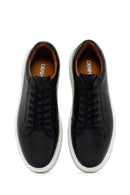 Erkek Siyah Kalın Tabanlı Bağcıklı Süet Deri Sneaker | Derimod