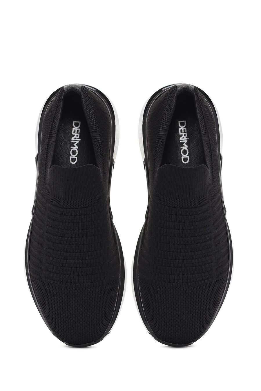 Derimod Zero Men's Black Thick Soled Fabric Sneaker