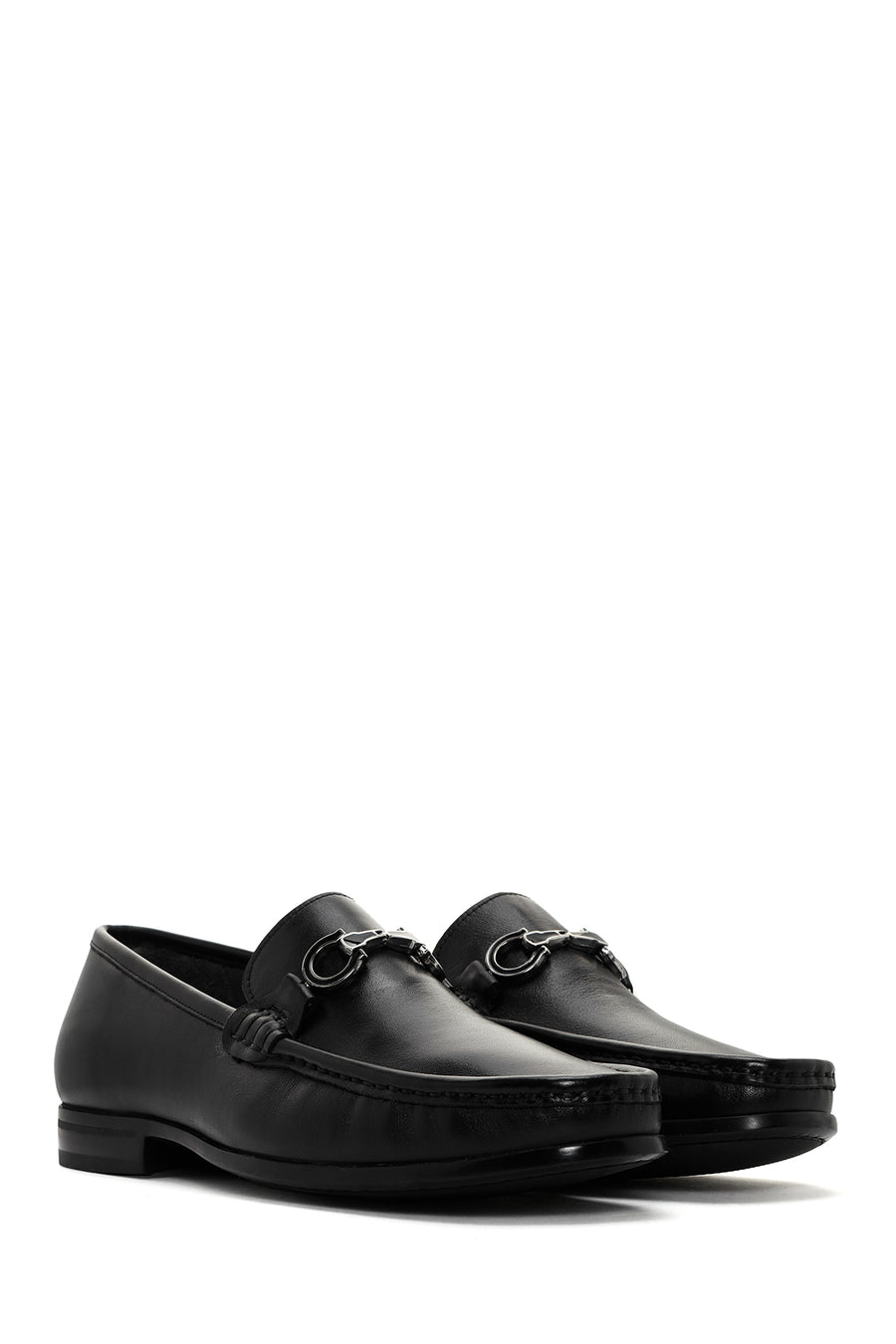 Men's Black Leather Casual Loafer