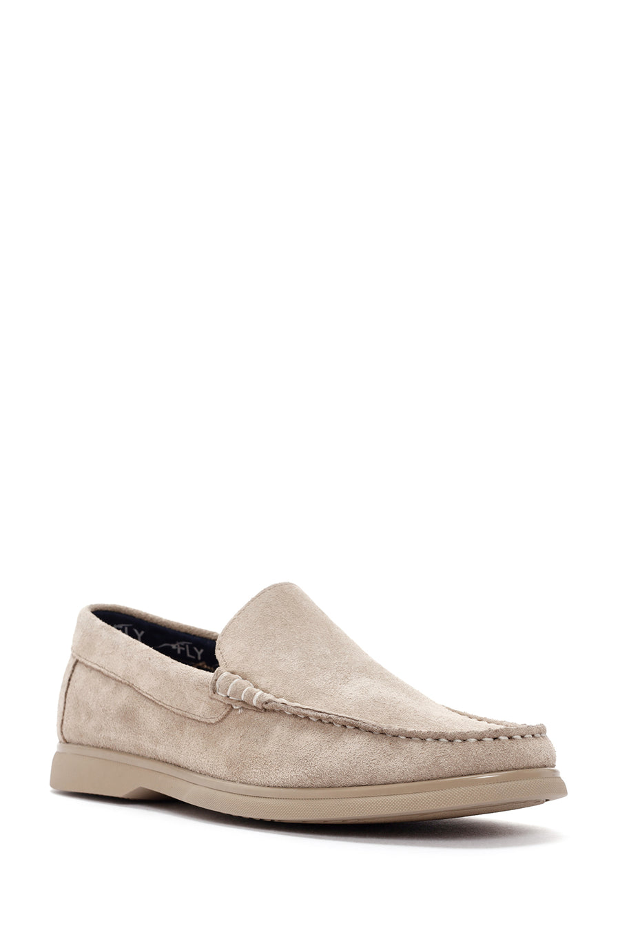 Derimod Fly Men's Beige Suede Leather Loafer