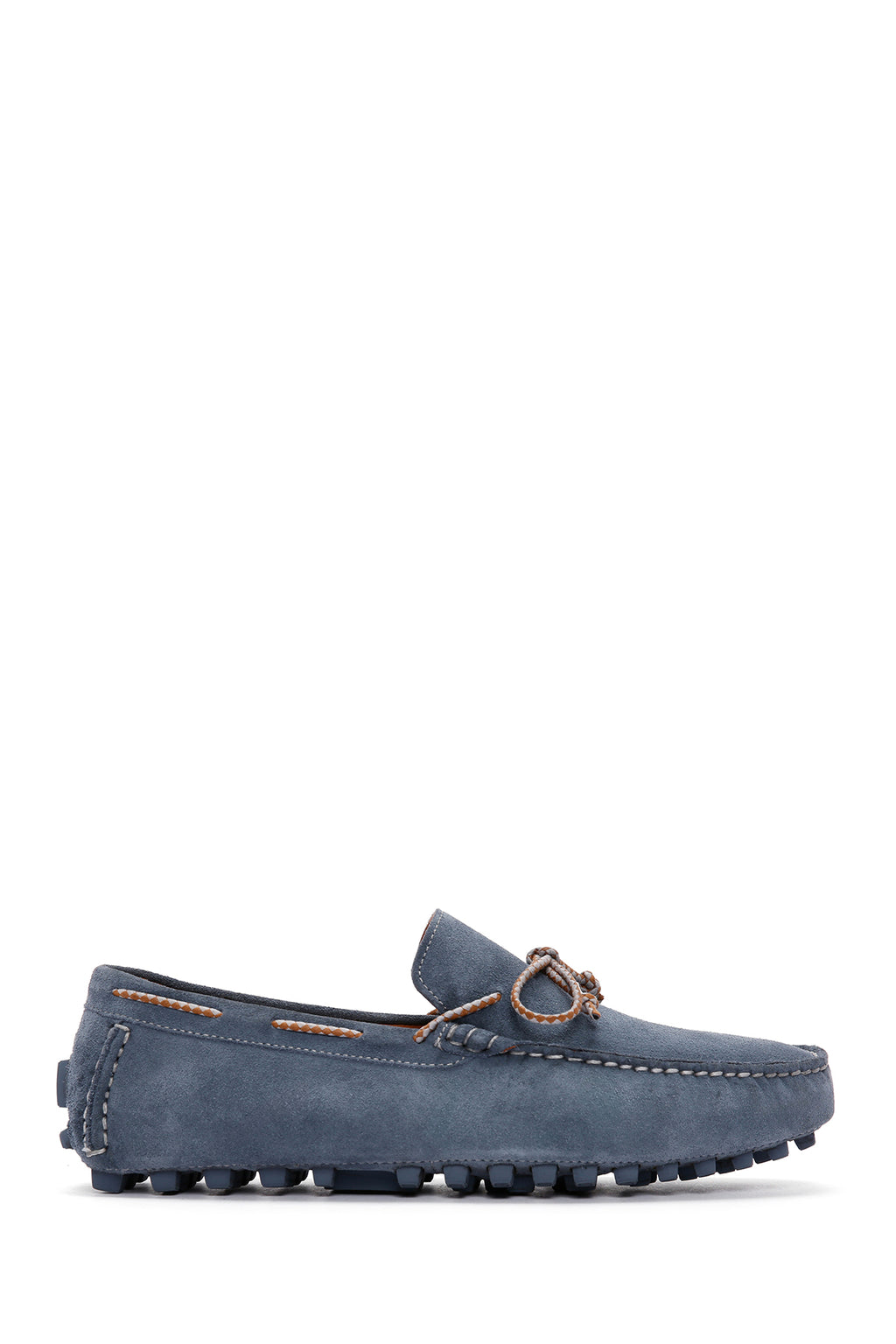Erkek Mavi Süet Deri Casual Loafer