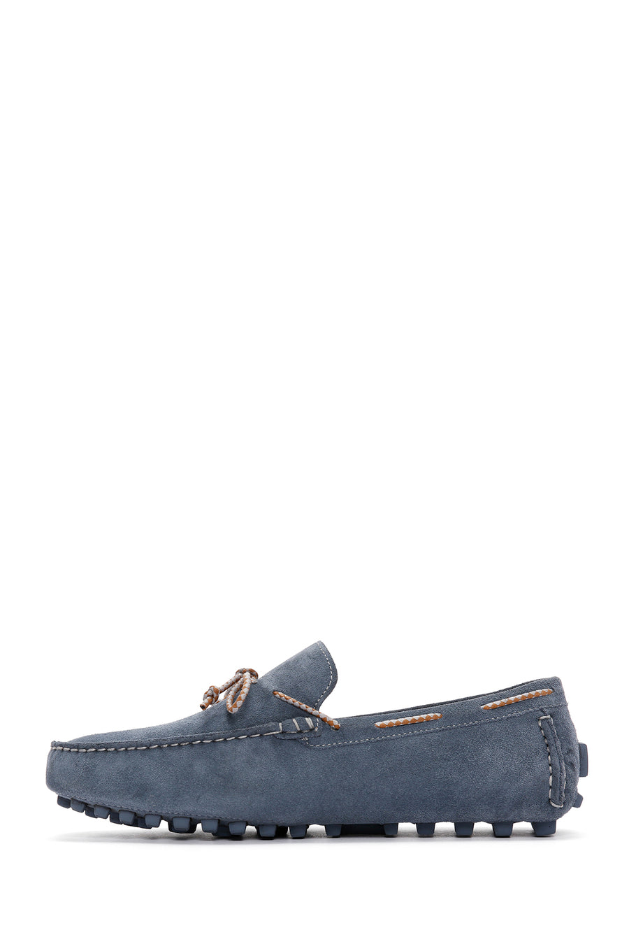 Erkek Mavi Süet Deri Casual Loafer