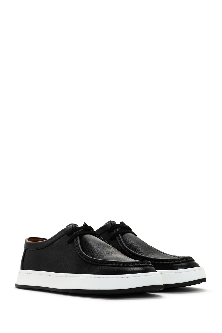 Men's Black Lace-up Leather Casual Shoes