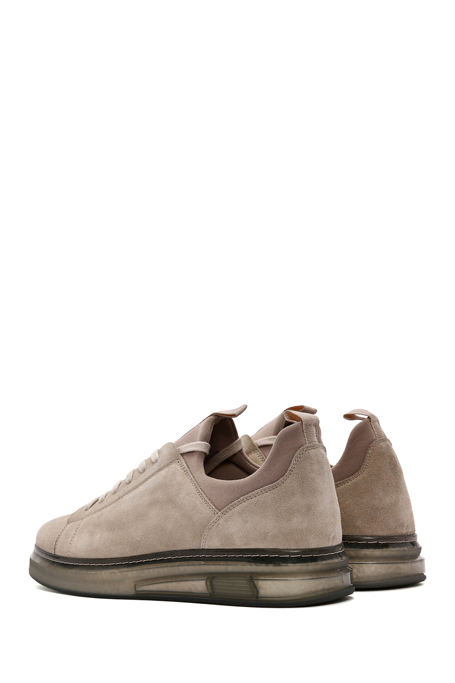 Men's Beige Lace-up Suede Leather Sneaker