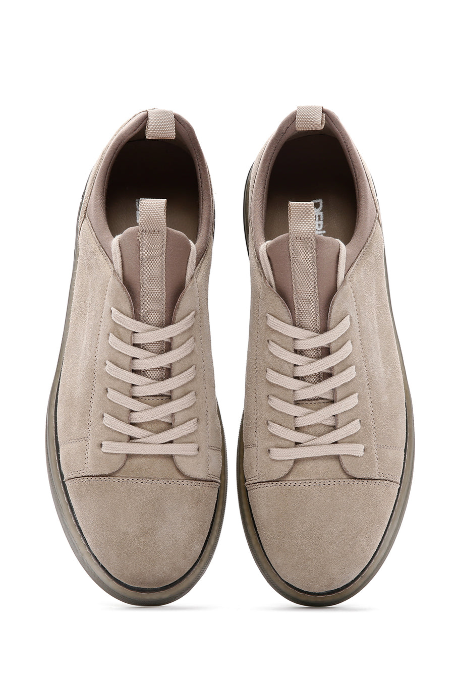 Men's Beige Lace-up Suede Leather Sneaker