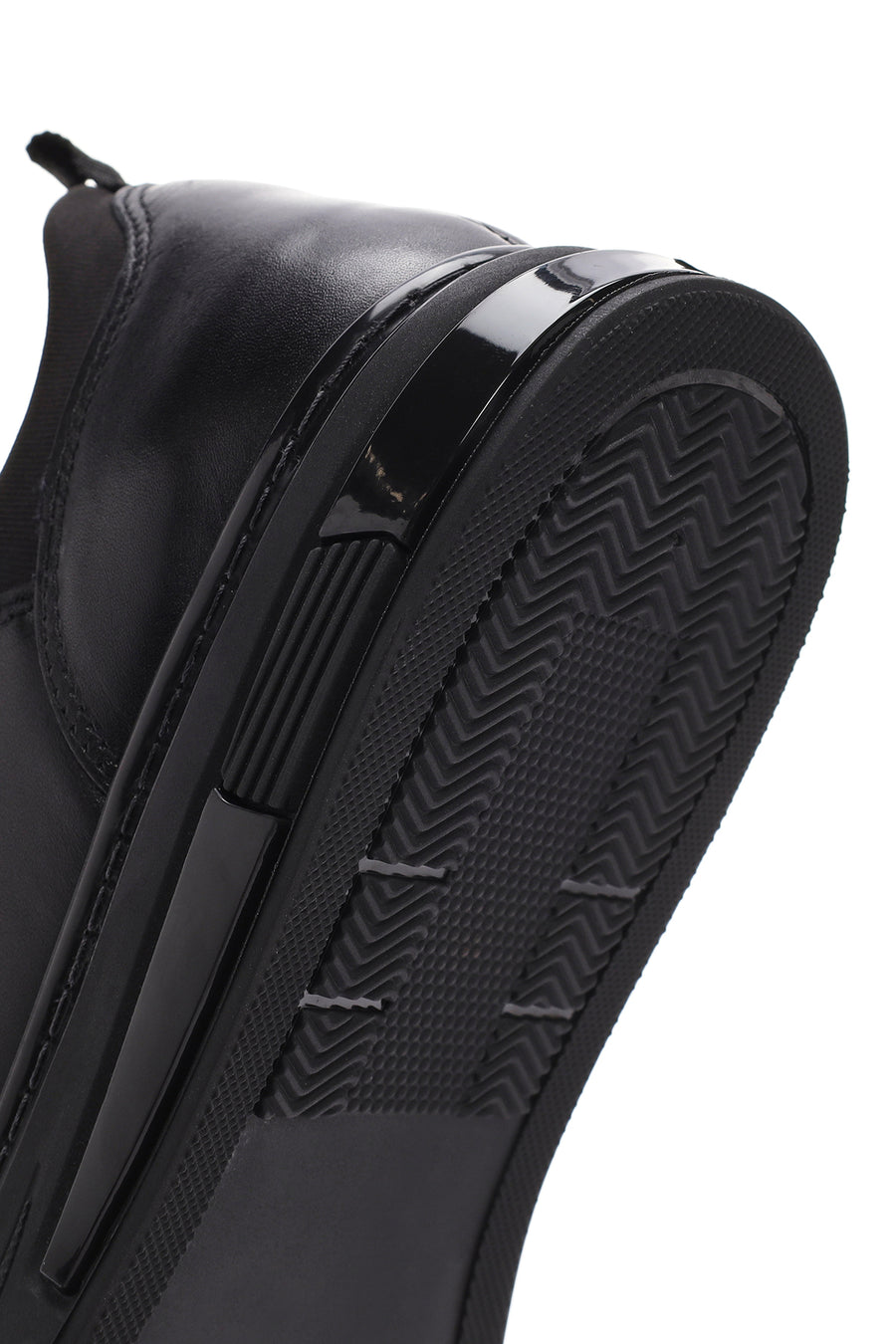 Men's Black Lace-up Leather Sneaker