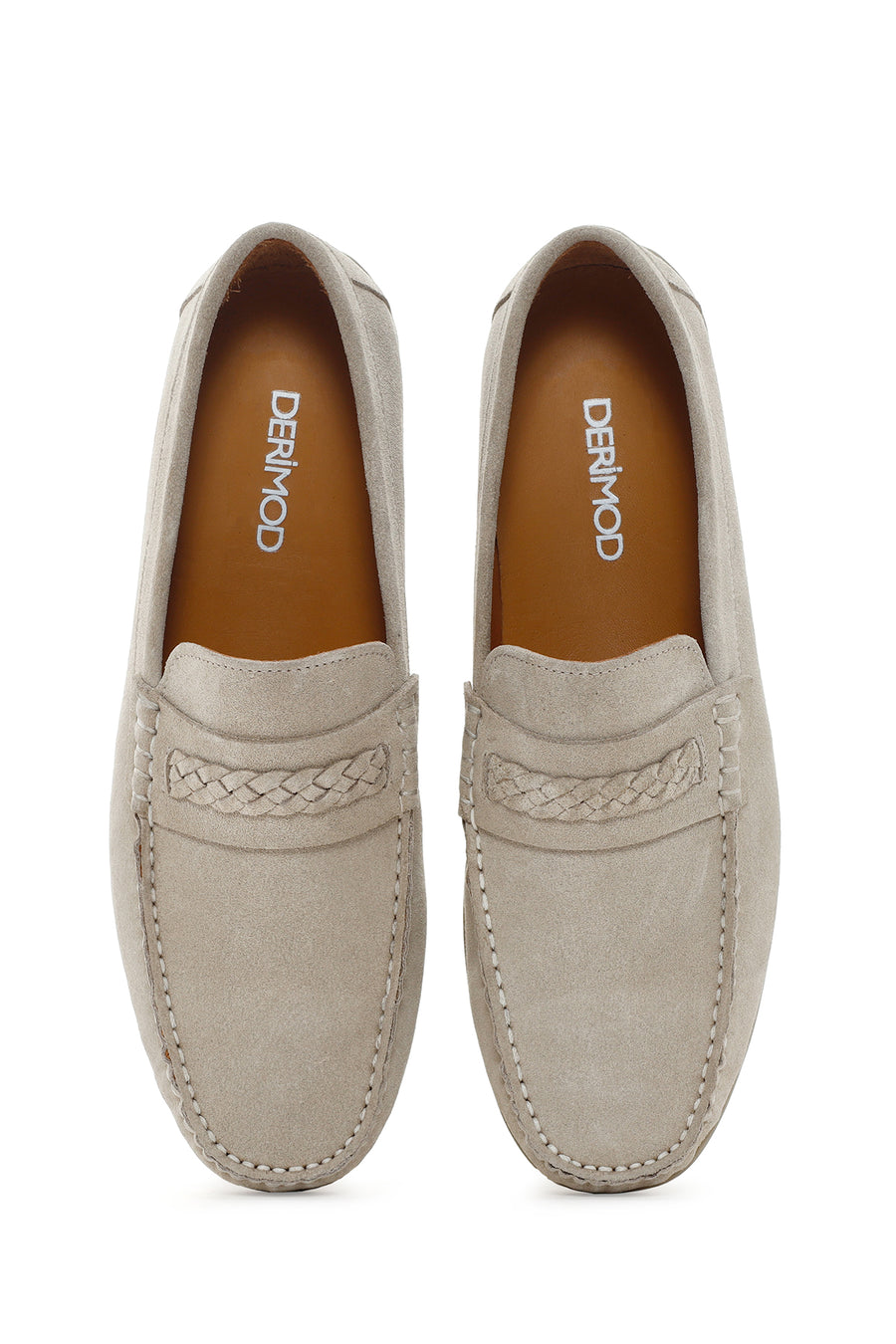 Derimod Fly Men's Beige Suede Leather Casual Loafer