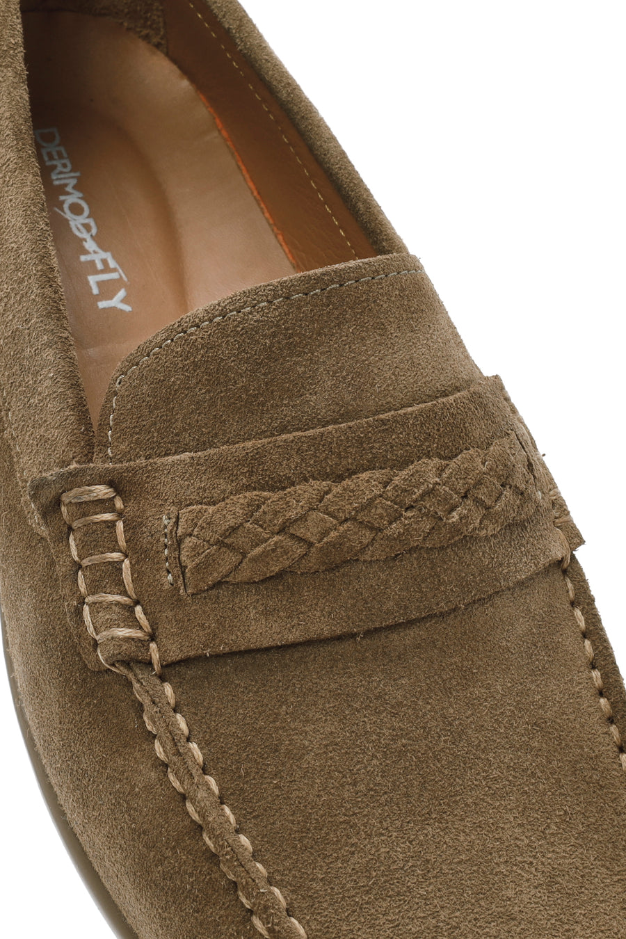 Derimod Fly Erkek Vizon Süet Deri Casual Loafer