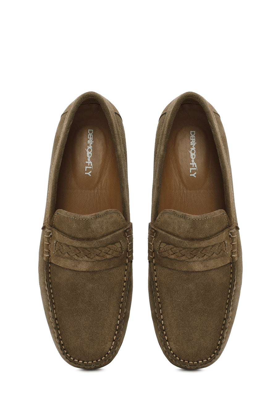 Derimod Fly Erkek Vizon Süet Deri Casual Loafer