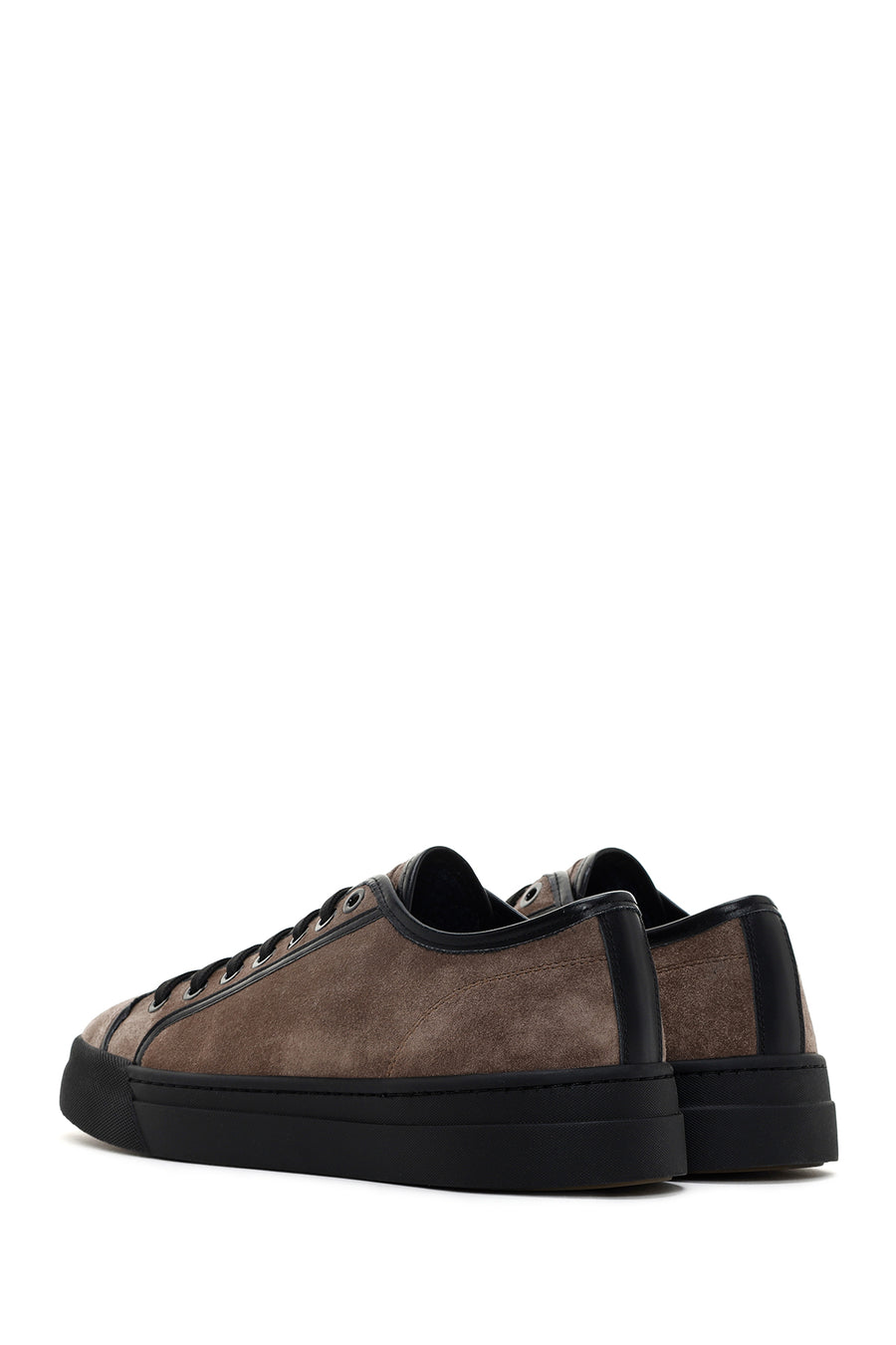 Erkek Vizon Bağcıklı Süet Deri Sneaker