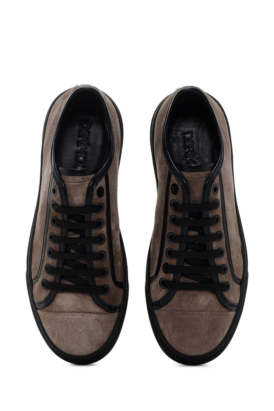 Erkek Vizon Bağcıklı Süet Deri Sneaker