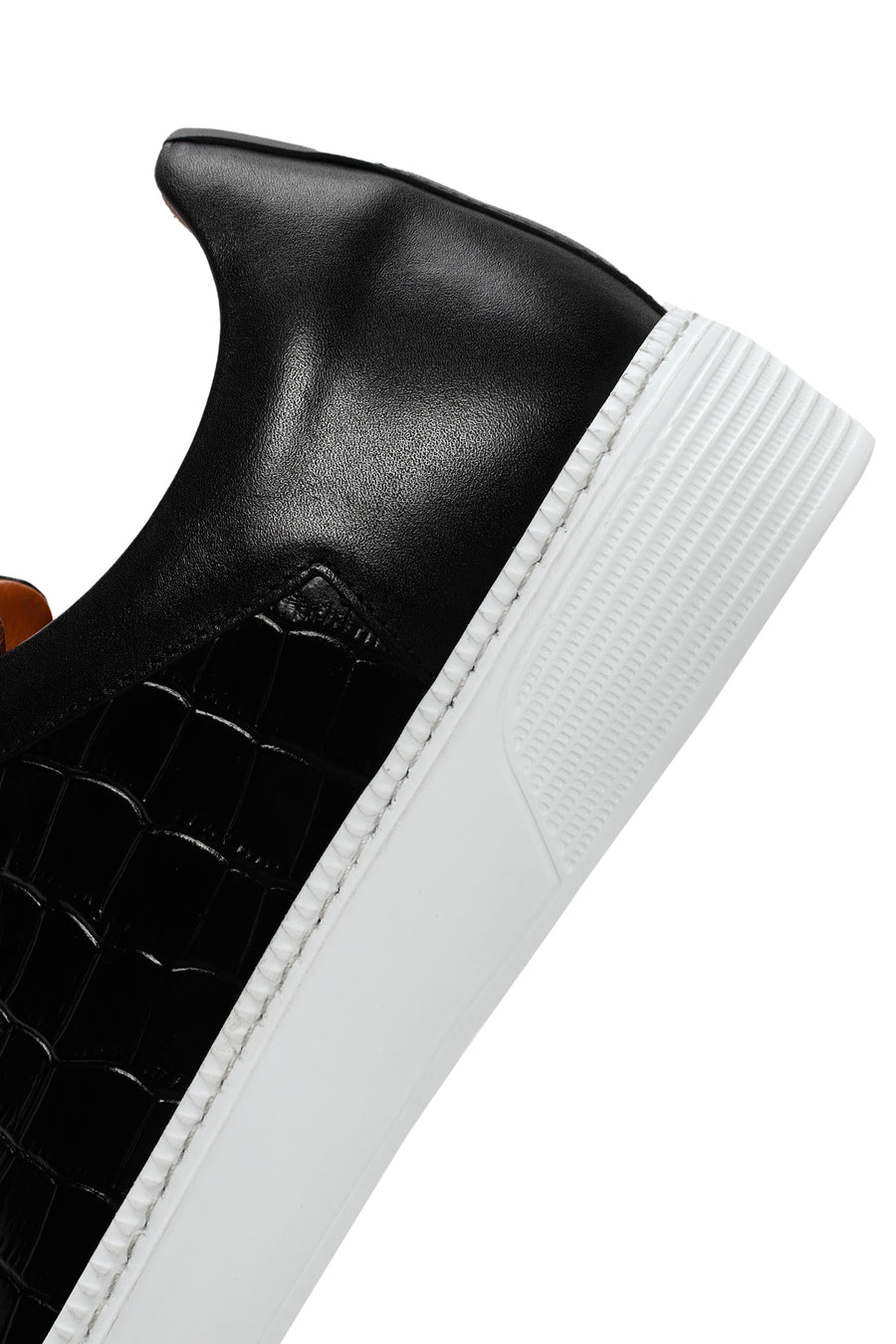 Erkek Siyah Kroko Deri Sneaker