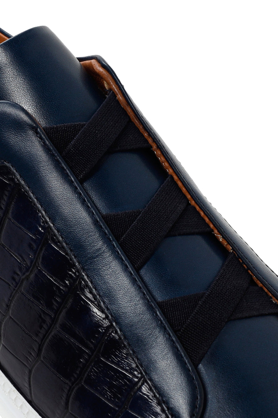 Men's Navy Blue Crocodile Leather Sneaker