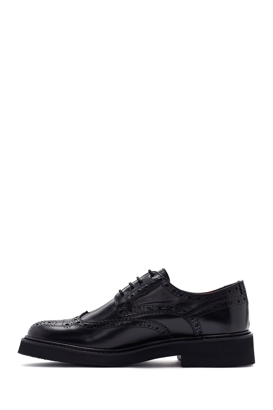 Men's Black Lace-Up Leather Casual Shoes