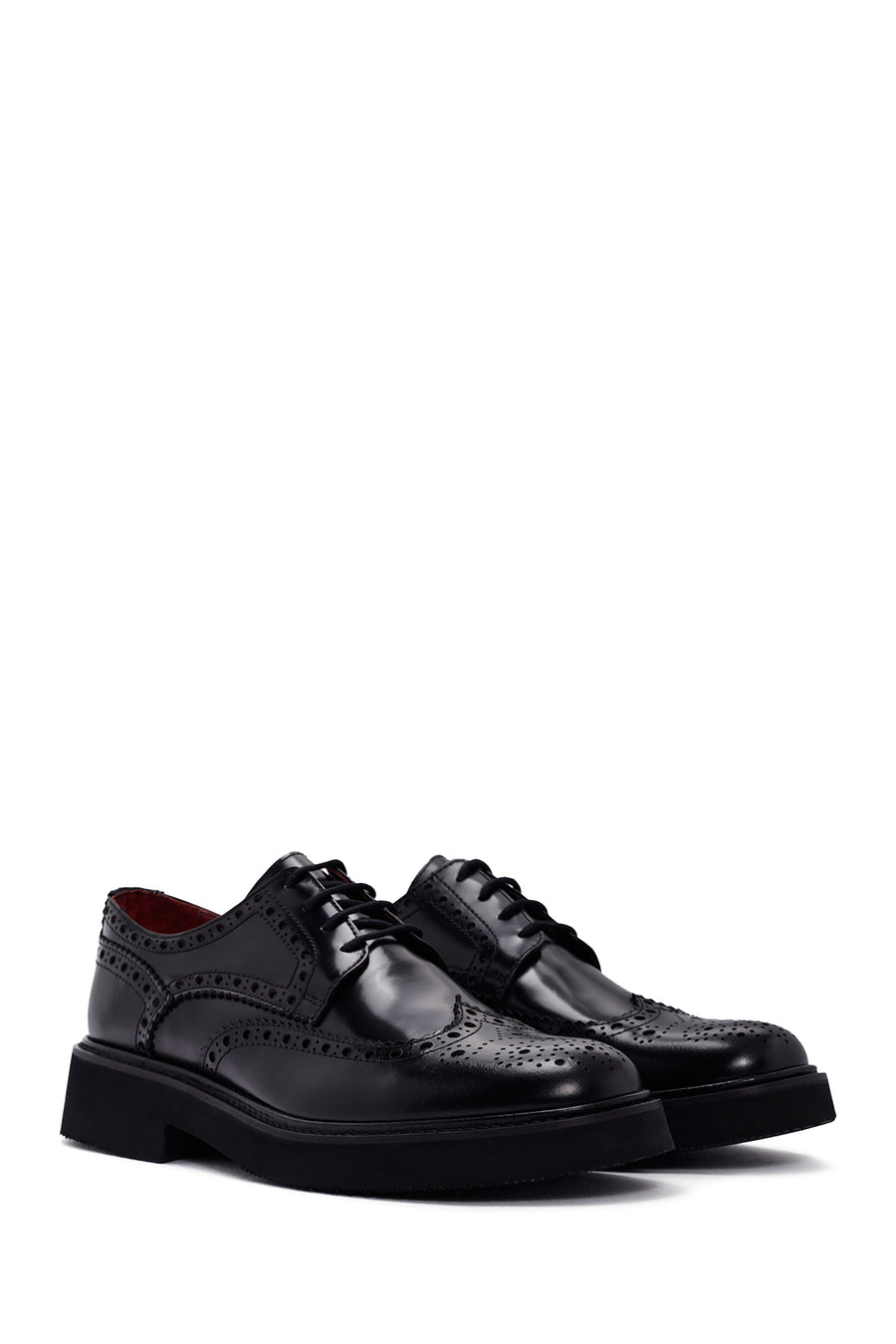 Men's Black Lace-Up Leather Casual Shoes