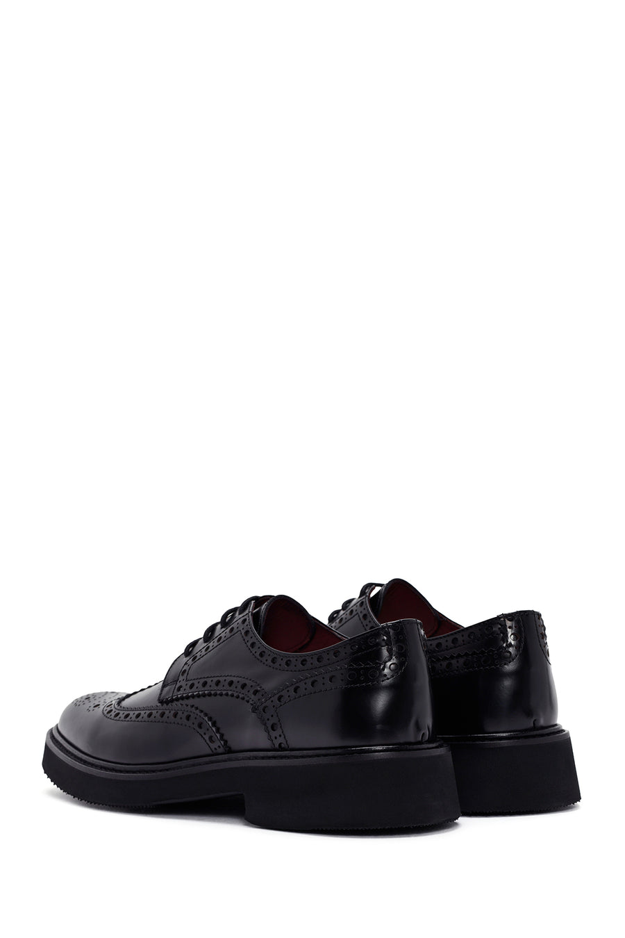 Men's Black Lace-Up Leather Casual Shoes