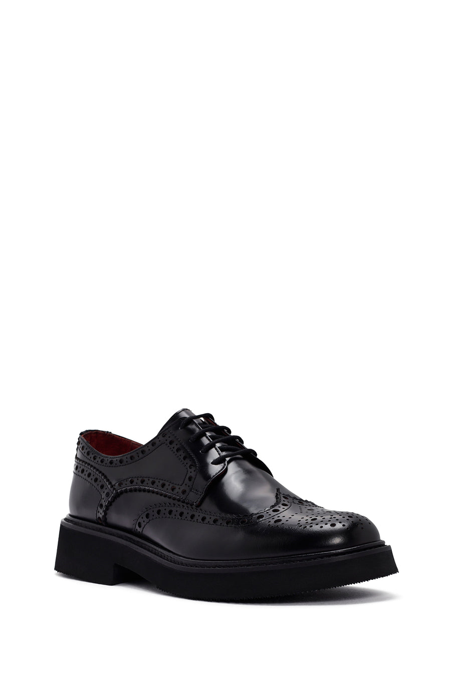 Men's Black Lace-Up Leather Casual Shoes