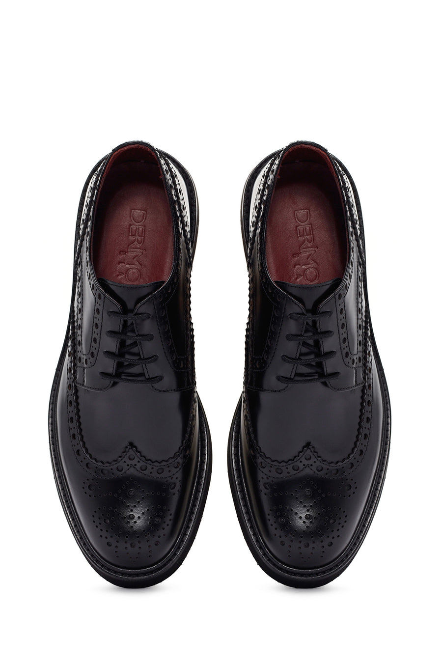 Men's Black Lace-Up Leather Casual Shoes